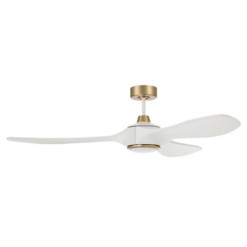 Envy 60 White & Satin Brass LED Ceiling Fan by Craftmade Lighting