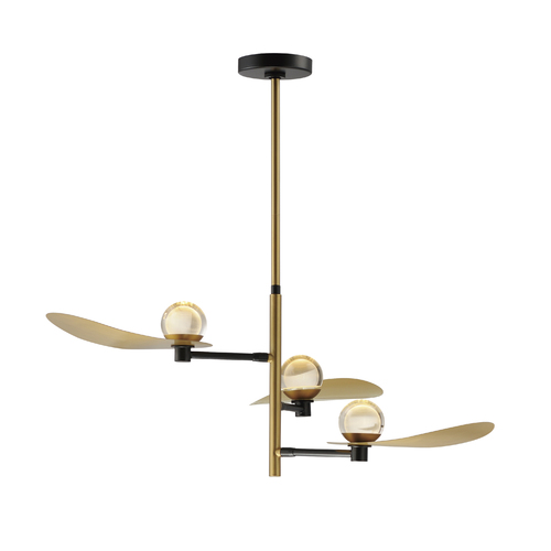 Pearl 39.25-Inch LED Chandelier in Black & Brass by ET2 Lighting