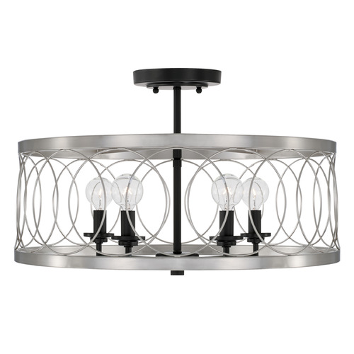 Madeline 4-Light Semi-Flush in Black Tie by Capital Lighting