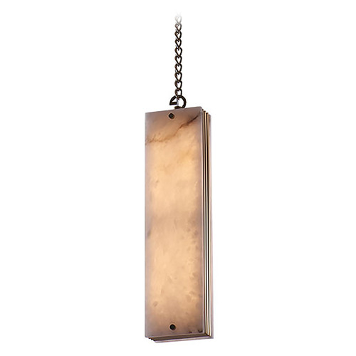 Kalco Lighting Vertical Winter Brass LED Mini-Pendant Light with Rectangle Shade