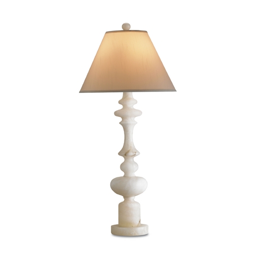Currey and Company Lighting Table Lamp with Beige / Cream Shade in Natural Finish 6294