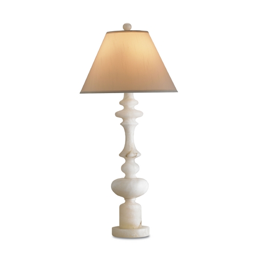 Table Lamp with Beige / Cream Shade in Natural Finish