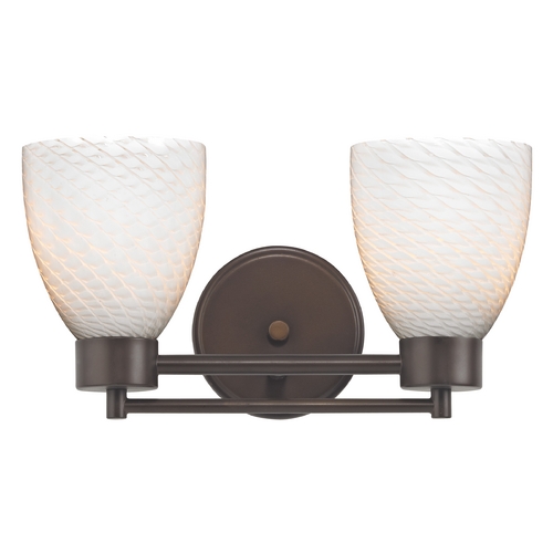 Design Classics Lighting Modern Bathroom Light with White Glass in Bronze Finish 702-220 GL1020MB