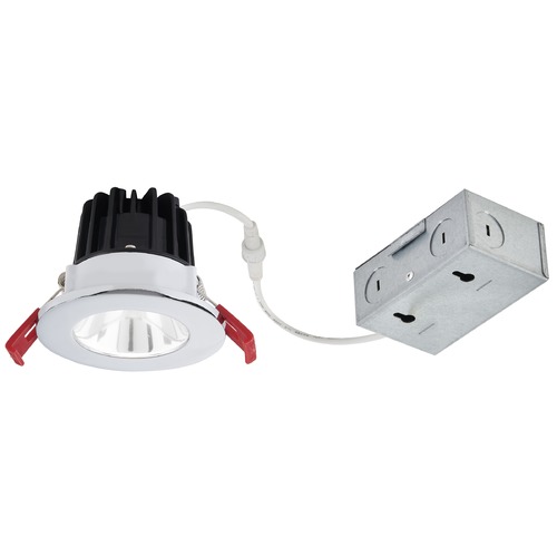 2'' LED Canless 8W Chrome/Chrome Recessed Downlight 3000K 38Deg IC Rated By Recesso