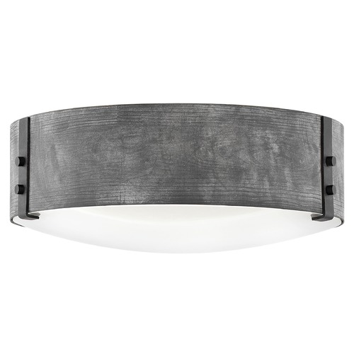 Hinkley Sawyer 15-Inch LED Outdoor Flush Mount in Aged Zinc with Black Accents 29203DZ-LL