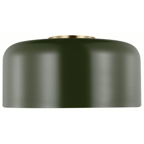 Visual Comfort Studio Collection Malone Olive & Satin Brass Flushmount Light
