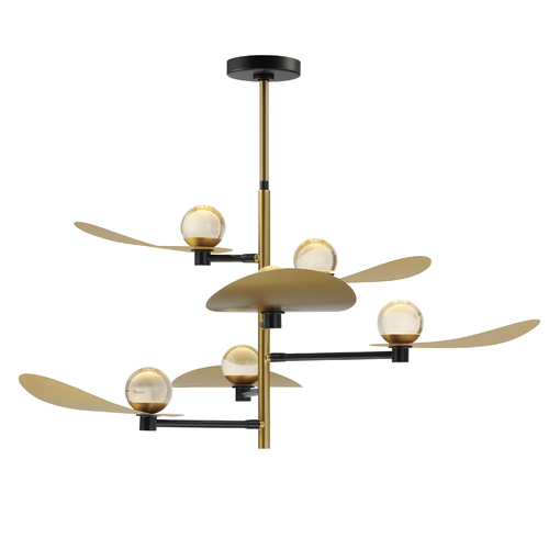 Pearl 47.25-Inch LED Chandelier in Black & Brass by ET2 Lighting