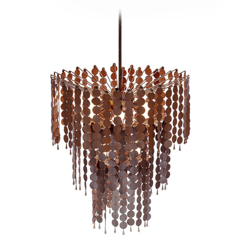 Kalco Lighting Pelt Pearlized Antique Brass Chandelier