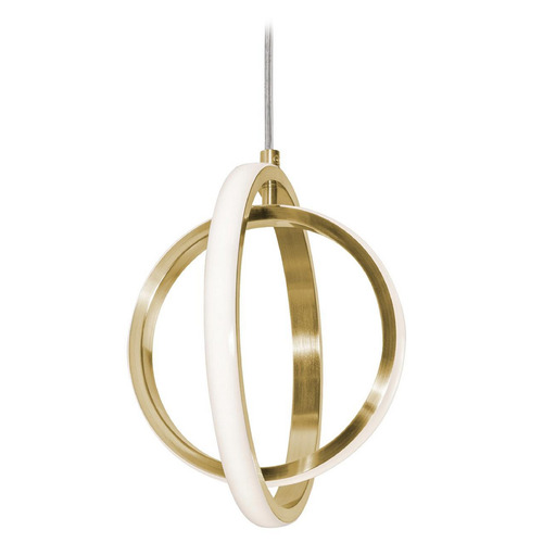 Afx Lighting Lock Satin Brass LED Mini-Pendant Light