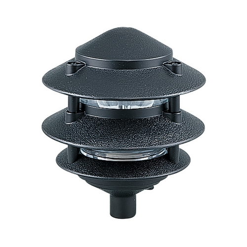 Pagoda Path Light in Black with Clear Diffuser by Generation Lighting
