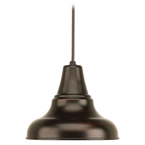 Farmhouse Barn Light Outdoor Hanging Light in Bronze District by Progress Lighting