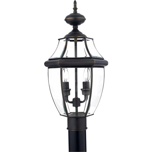 Quoizel Lighting Post Light with Clear Glass in Medici Bronze Finish NY9042Z