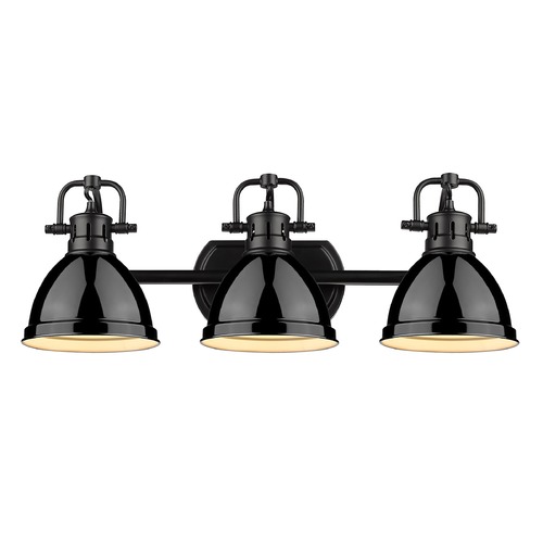 Duncan 24.50-Inch Bath Light in Black by Golden Lighting