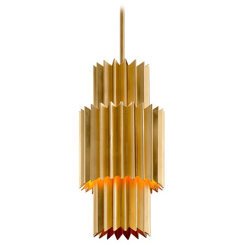 Corbett Lighting Corbett Lighting Moxy Gold Leaf Pendant Light with Cylindrical Shade 311-42