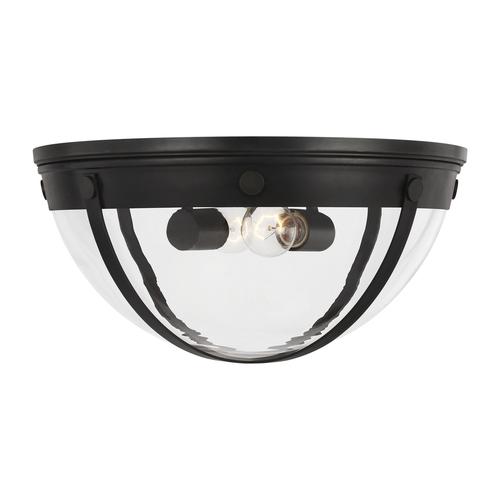 Visual Comfort Studio Collection Thomas OBrien Logan 16.38-Inch Aged Iron Flush Mount by Visual Comfort Studio TF1002AI