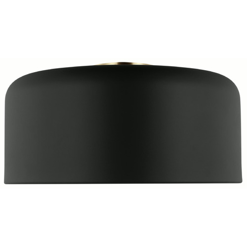 Visual Comfort Studio Collection Malone Midnight Black & Satin Brass Flushmount Light