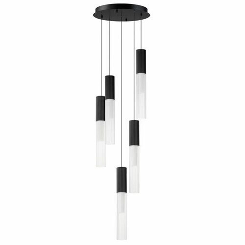 ET2 Lighting Reeds 5-Light LED Pendant in Black by ET2 Lighting E11015-144BK