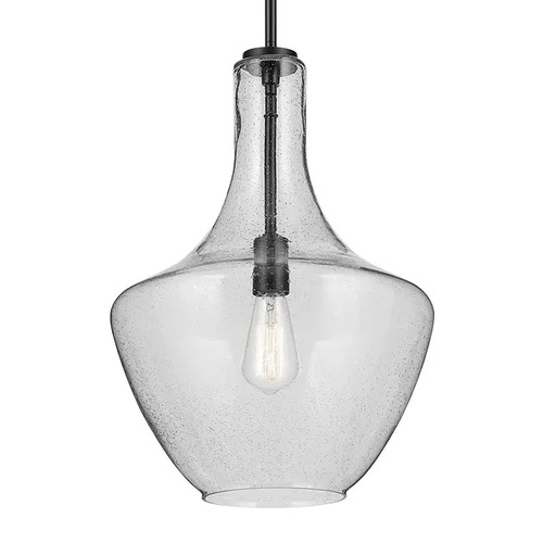 Kichler Lighting Kichler Lighting Everly Black Pendant Light with Urn Shade 42046BKCS
