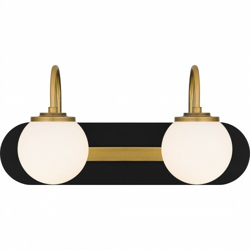 Desmond 2-Light Bath Light in Matte Black by Quoizel Lighting