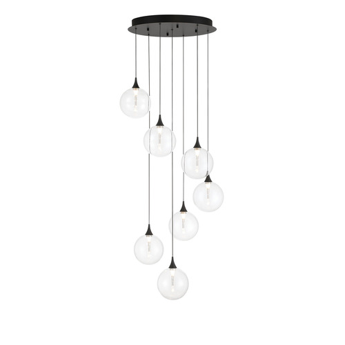 Eurofase Lighting Lissa 7-Light Multi-Light LED Pendant in Black by Eurofase Lighting 48929-011