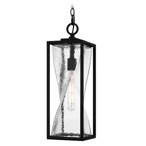 Quoizel Lighting Zarah Matte Black Mini-Pendant Light with Abstract Shade