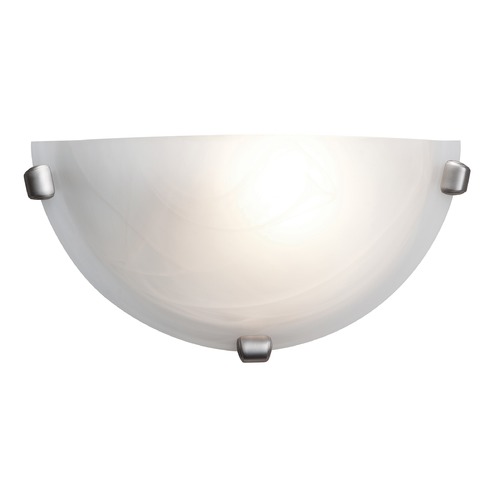 Access Lighting Modern Sconce Wall Light with Alabaster Glass in Brushed Steel by Access Lighting 20417-BS/ALB