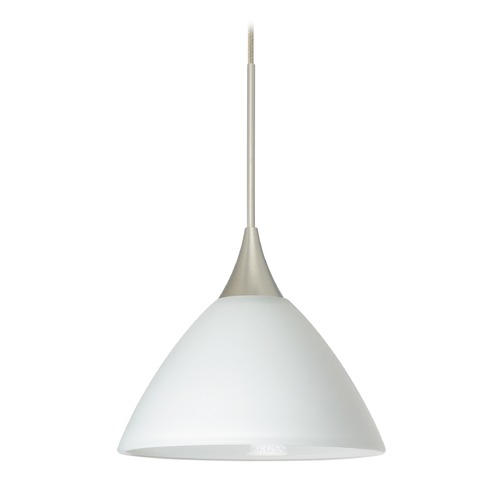 Besa Lighting Besa Lighting Domi Satin Nickel Mini-Pendant Light with Bell Shade 1XT-174307-SN