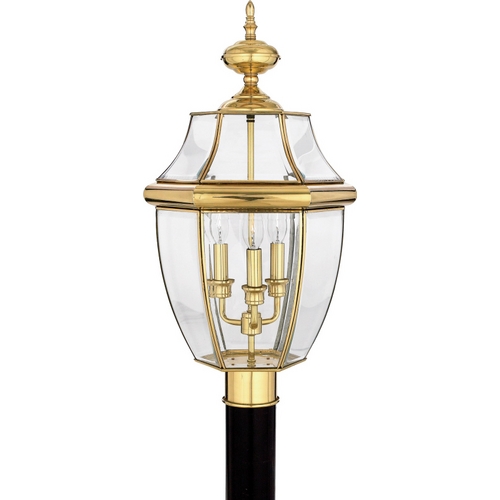 Newbury Post Light in Polished Brass by Quoizel Lighting