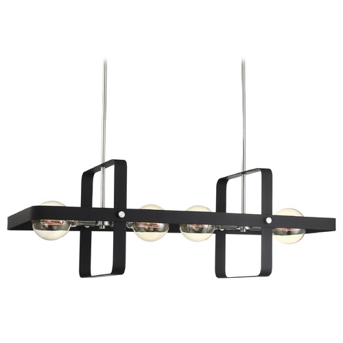 Prana Matte Black & Brushed Nickel Linear Light by Nuvo Lighting