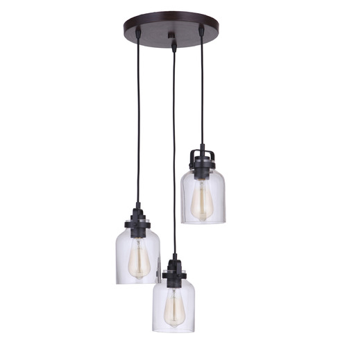 Craftmade Lighting Foxwood Flat Black & Dark Teak Multi-Light Pendant by Craftmade Lighting 53692-FBDT