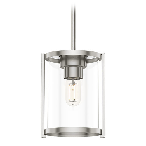 Hunter Fan Company Astwood Brushed Nickel Mini-Pendant Light with Cylindrical Shade