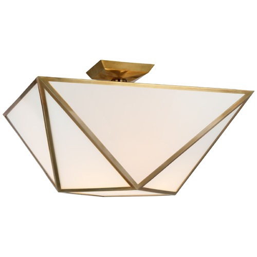Visual Comfort Signature Collection Julie Neill Lorino Large Semi-Flush in Brass by Visual Comfort Signature JN4241HABWG