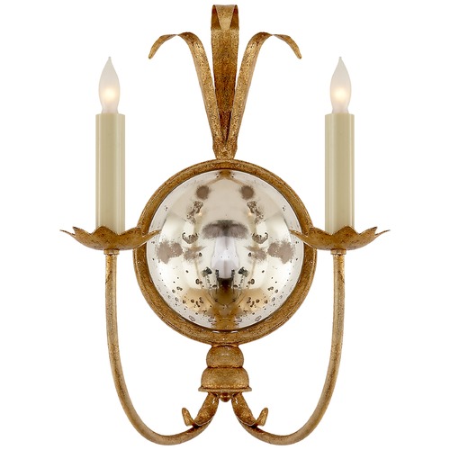 E.F. Chapman Gramercy Double Sconce in Gilded Iron by Visual Comfort Signature