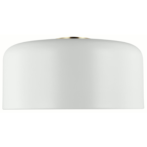 Visual Comfort Studio Collection Visual Comfort Studio Collection Malone Matte White & Satin Brass Flushmount Light 7705401-115