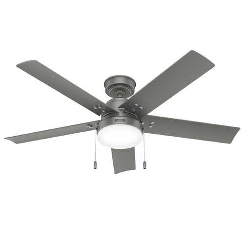 Hunter Fan Company Sea Point Matte Silver LED Ceiling Fan with Light