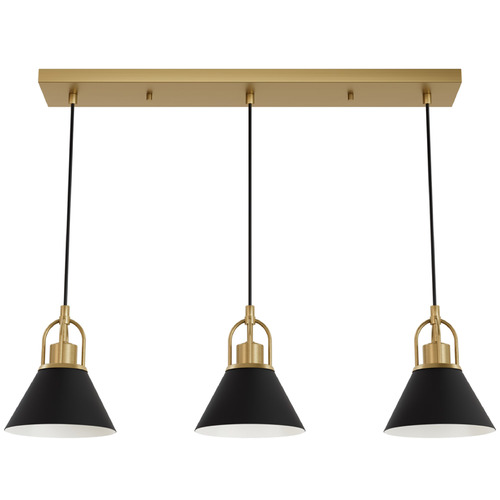 Hunter Fan Company Hunter Fan Company Carrington Isle Luxe Gold Multi-Light Pendant with Conical Shade 13174