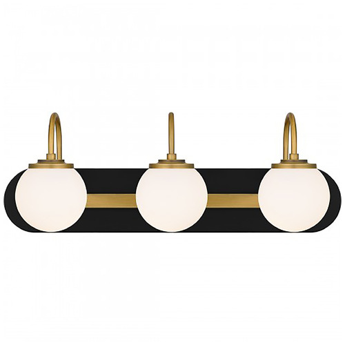 Quoizel Lighting Desmond Matte Black & Brushed Gold Bathroom Light
