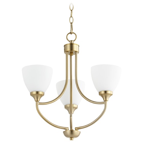 Quorum Lighting Enclave Aged Brass Mini-Chandelier by Quorum Lighting 6059-3-80