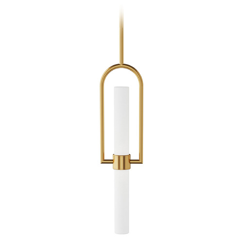 Calumn LED Pendant in Natural Brass by Visual Comfort Modern