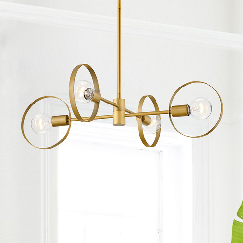 Desi 30-Inch 4-Light Chandelier in Lacquered Brass by Hinkley Lighting