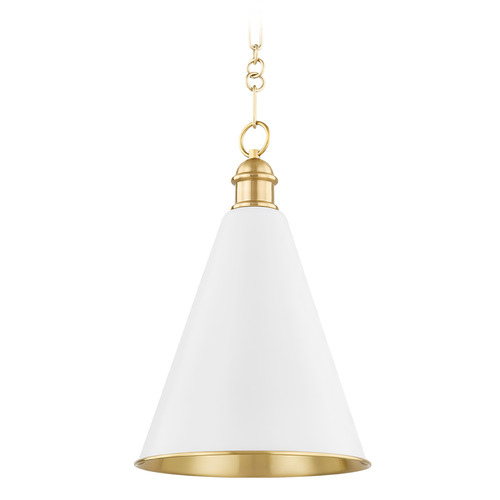Mitzi by Hudson Valley Mitzi Alana Aged Brass Ceramic White Sconce H761701A-AGB/SWH