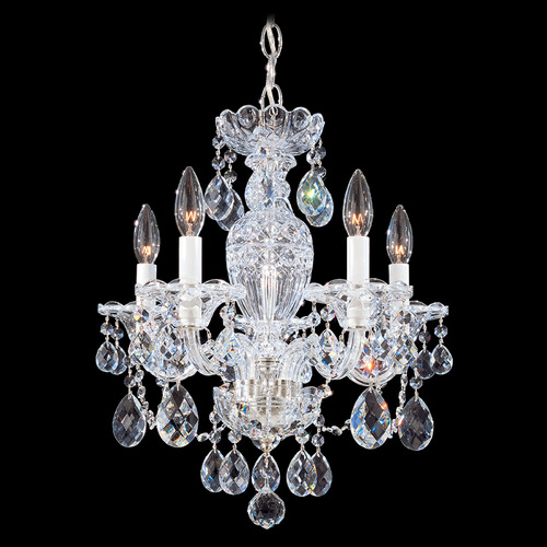 Schonbek Worldwide Lighting Sterling Polished Silver Crystal Chandelier