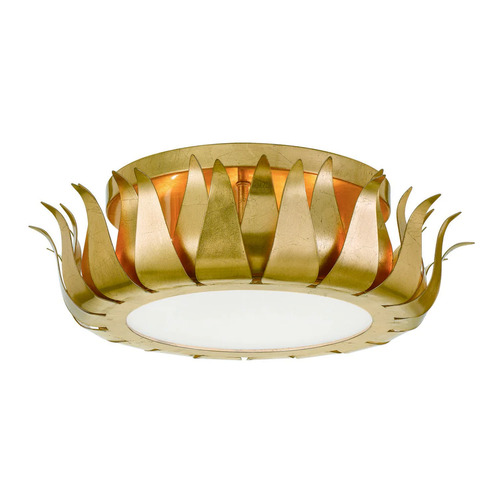 Crystorama Lighting Broche 3-Light Flush Mount in Antique Gold by Crystorama Lighting 510-GA