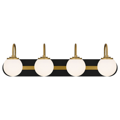 Quoizel Lighting Desmond Matte Black & Brushed Gold Bathroom Light