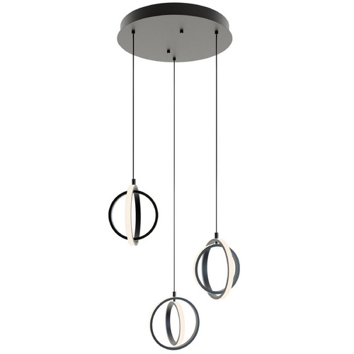 AFX Lighting Afx Lighting Lock Black LED Multi-Light Pendant LCKP09L30D1BKRND3