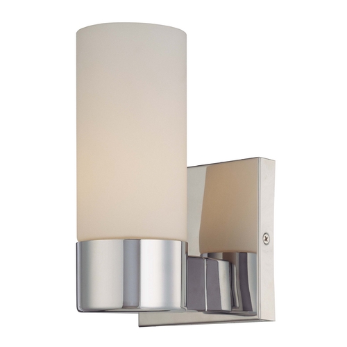 Modern Sconce Wall Light with White Glass in Chrome by Minka Lavery