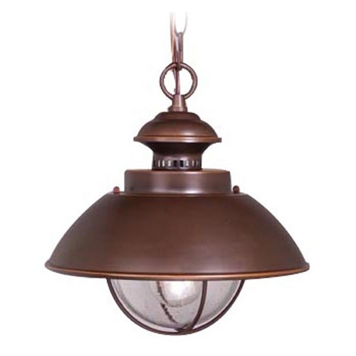 Vaxcel Lighting Outdoor Hanging Light with Seeded in Burnished Bronze Finish OD21506BBZ