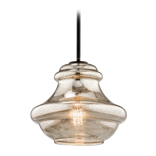 Kichler Lighting Everly 10.25-Inch High Olde Bronze Pendant by Kichler Lighting 42044OZMER