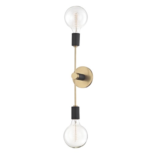 Mitzi by Hudson Valley Astrid Sconce in Brass & Black by Mitzi by Hudson Valley H178102-AGB/BK