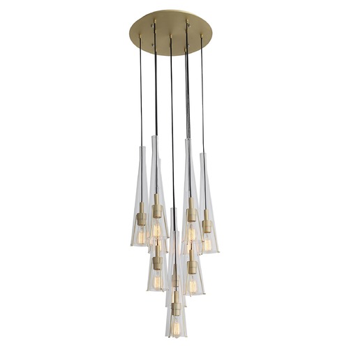 Abbey Park 10-Light Brushed Brass Multi-Light Pendant by Avenue Lighting